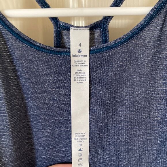 Lululemon Fast as Light Singlet Tank Top Heathered Night Tide Cutout 4 Like New - Picture 9 of 14